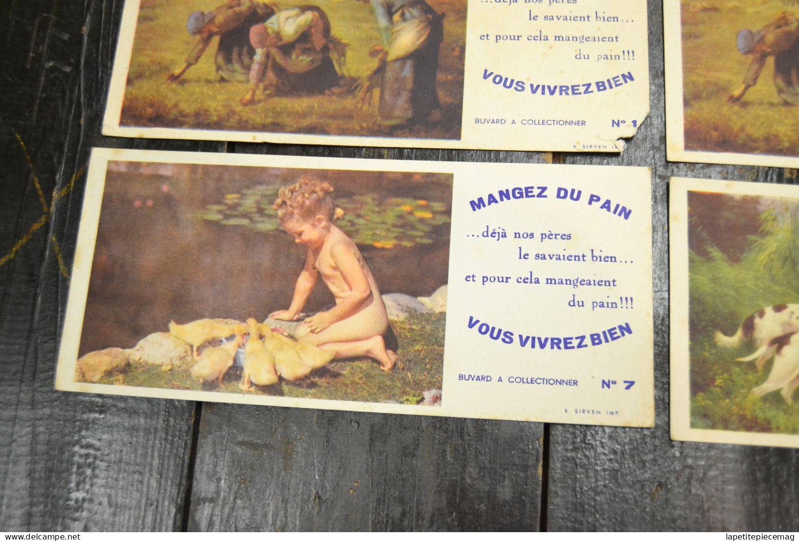 Collection Buvards Mangez Du Pain Vous Vivrez Bien Sirven - Collections, Lots & Séries