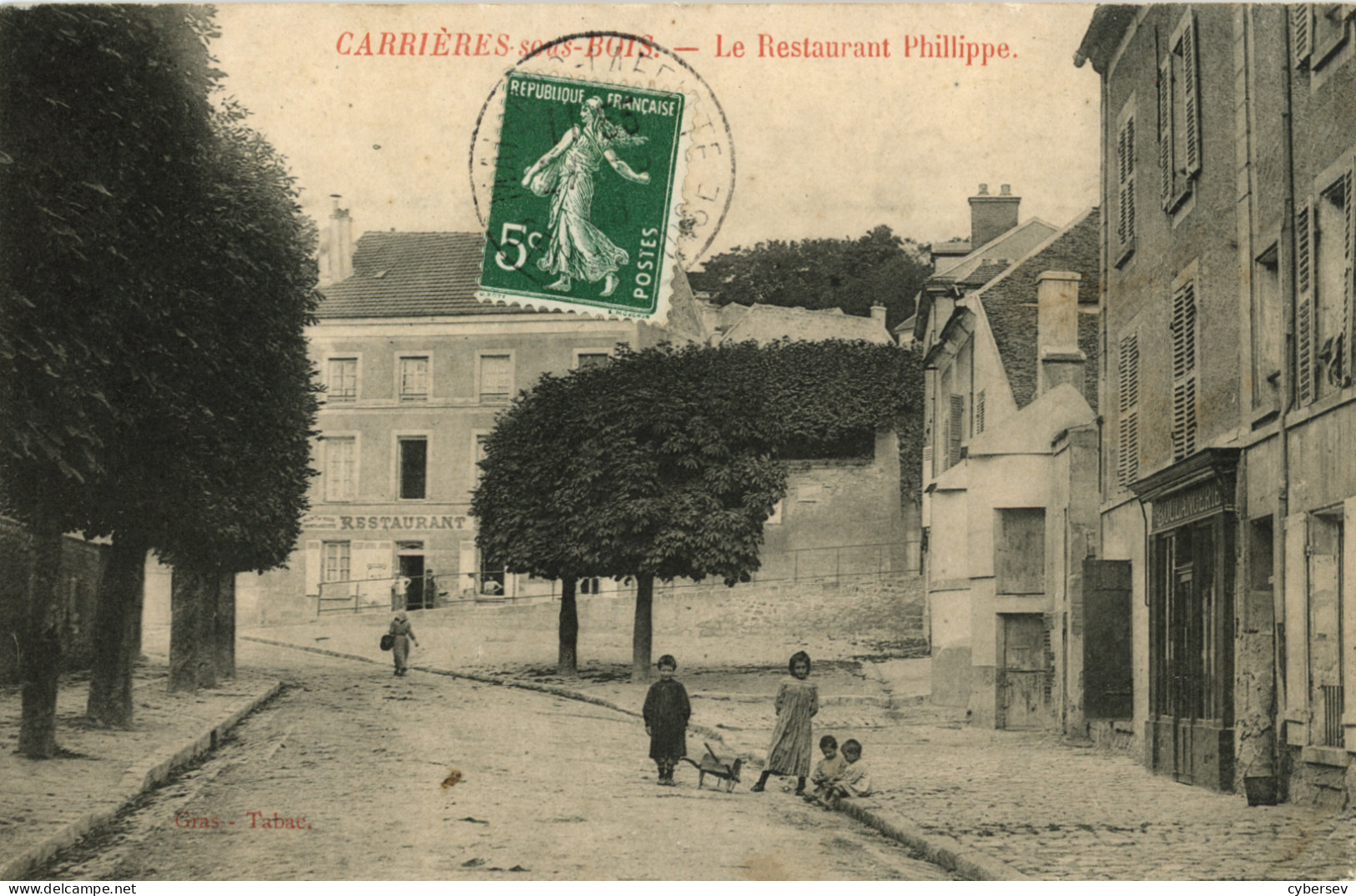 CARRIERES-sous-BOIS - Le Restaurant Phillippe - Boulangerie à Droite - Animé - Autres & Non Classés