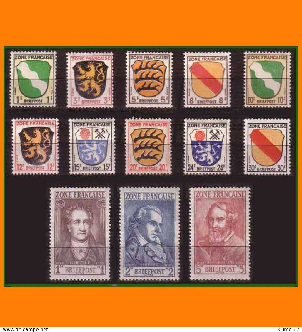 Allemagne 13 Timbres Neufs Zone Occupation Française - Alla Rinfusa (max 999 Francobolli)