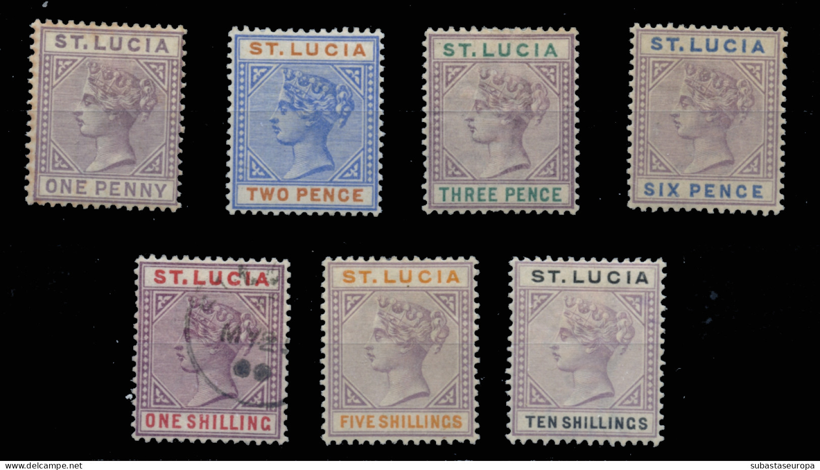 SANTA LUCÍA. */Ø 31/37. Calidad Regular. Solo El 1Sh. En Usado. Cat. 235 €. - St.Lucia (...-1978)