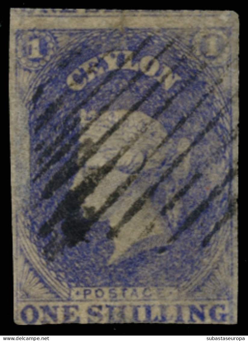 CEILÁN. Ø 9. Margen Inferior Justo. Cat. 375 €. - Ceylon (...-1947)