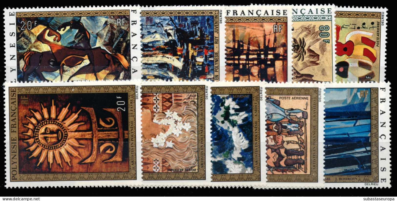POLINESIA. ** Av. 65/69 Y Av. 77/81. Tema Pintura. Cat. 232 €. - Unused Stamps