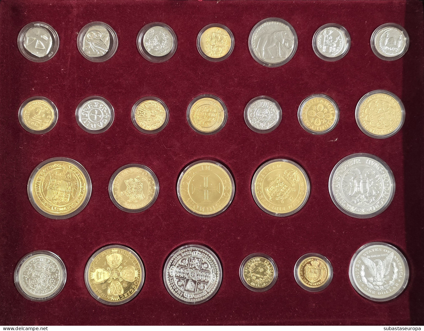 España. Escuche Con 25 Réplicas "25 Siglos De Patrimonio Numismático - Las Monedas Más Importantes Del Mundo" - Other & Unclassified