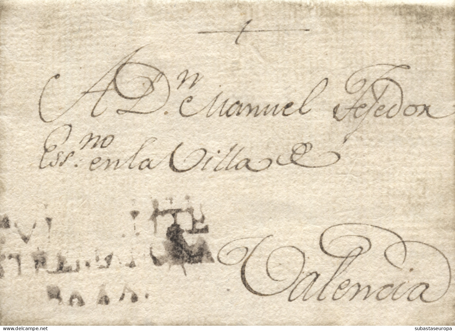 D.P. 13. 1803 (26 MAY). Carta De San Vicente A Valencia. Marca Nº 2N. Remitida Por La Vizcondesa De La Torre. Rarísima. - ...-1850 Préphilatélie