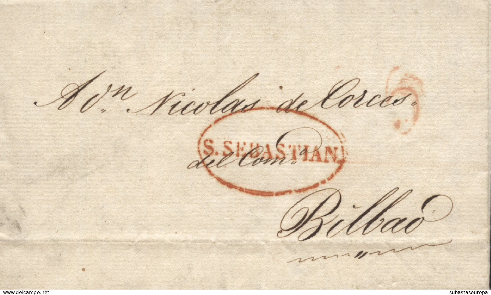 D.P. 11. 1830 (20 SEP). Carta De San Sebastián A Bilbao. Marca 25R. Preciosa. - ...-1850 Prephilately
