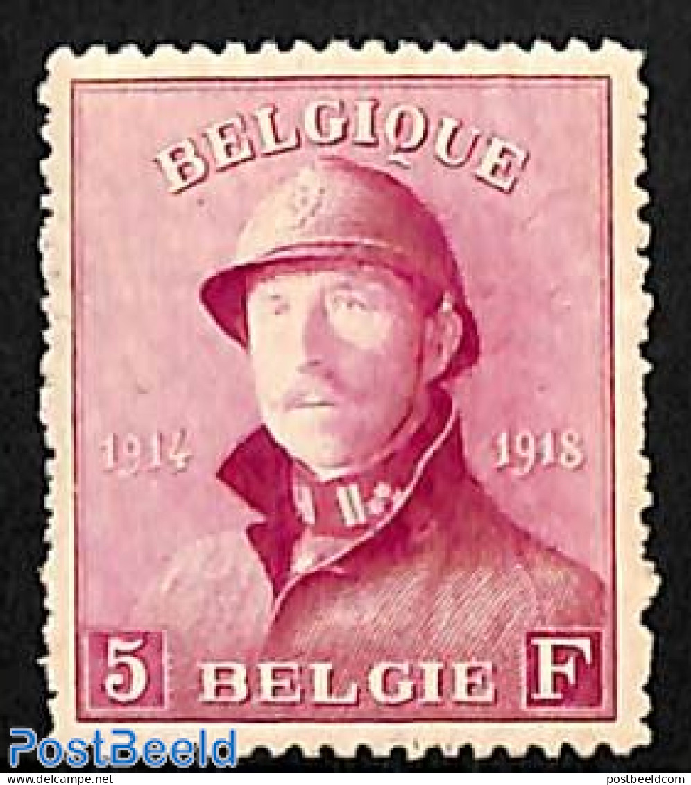 Belgium 1919 5Fr, Stamp Out Of Set, Mint NH - Unused Stamps