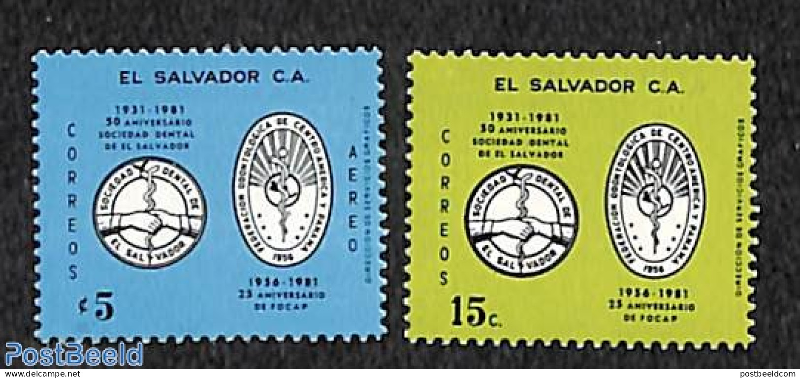 El Salvador 1981 Dentist Association 2v, Mint NH, Health - Nature - Health - Gardens - El Salvador