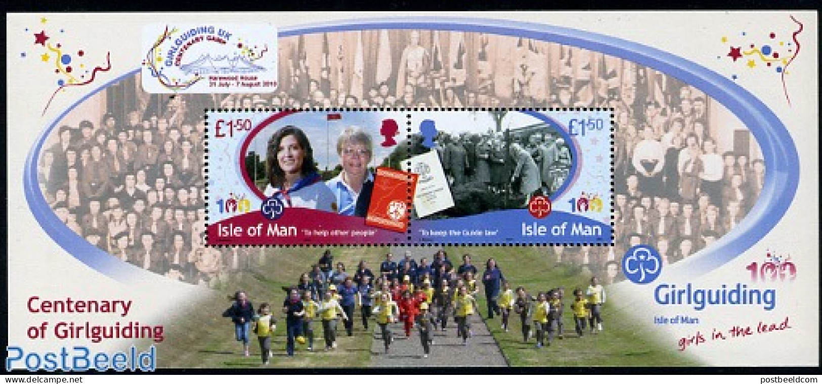 Isle Of Man 2010 100 Years Girl Guides Overprint Centenary Camp S/s, Mint NH, Sport - Scouting - Man (Ile De)