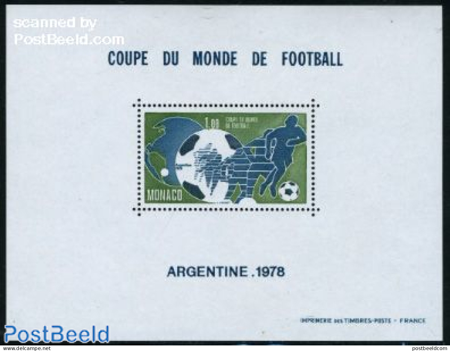 Monaco 1978 World Cup Football S/s, Mint NH, Sport - Football - Unused Stamps