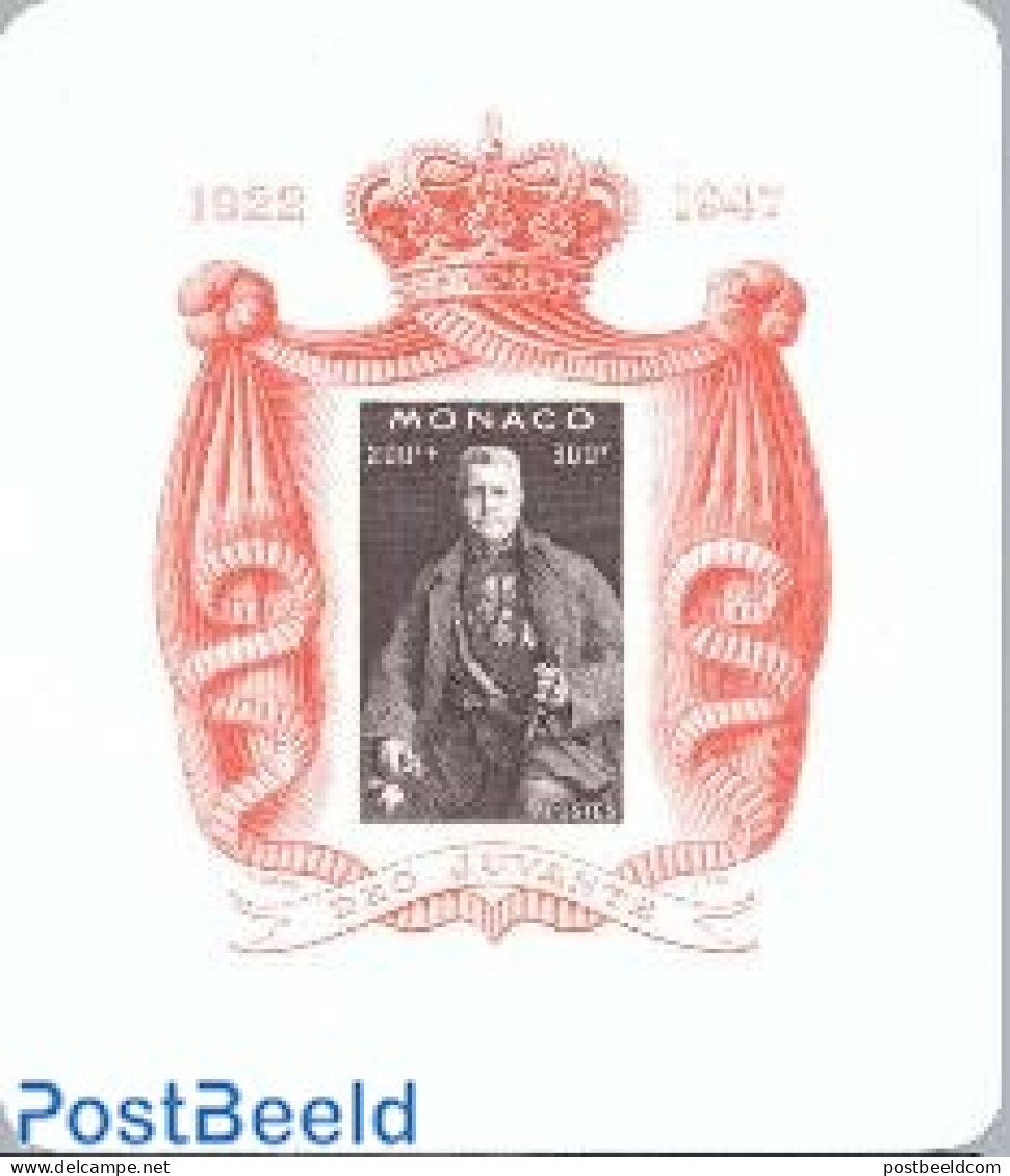 Monaco 1947 Silver Jubilee S/s, Unused (hinged), History - Kings & Queens (Royalty) - Unused Stamps