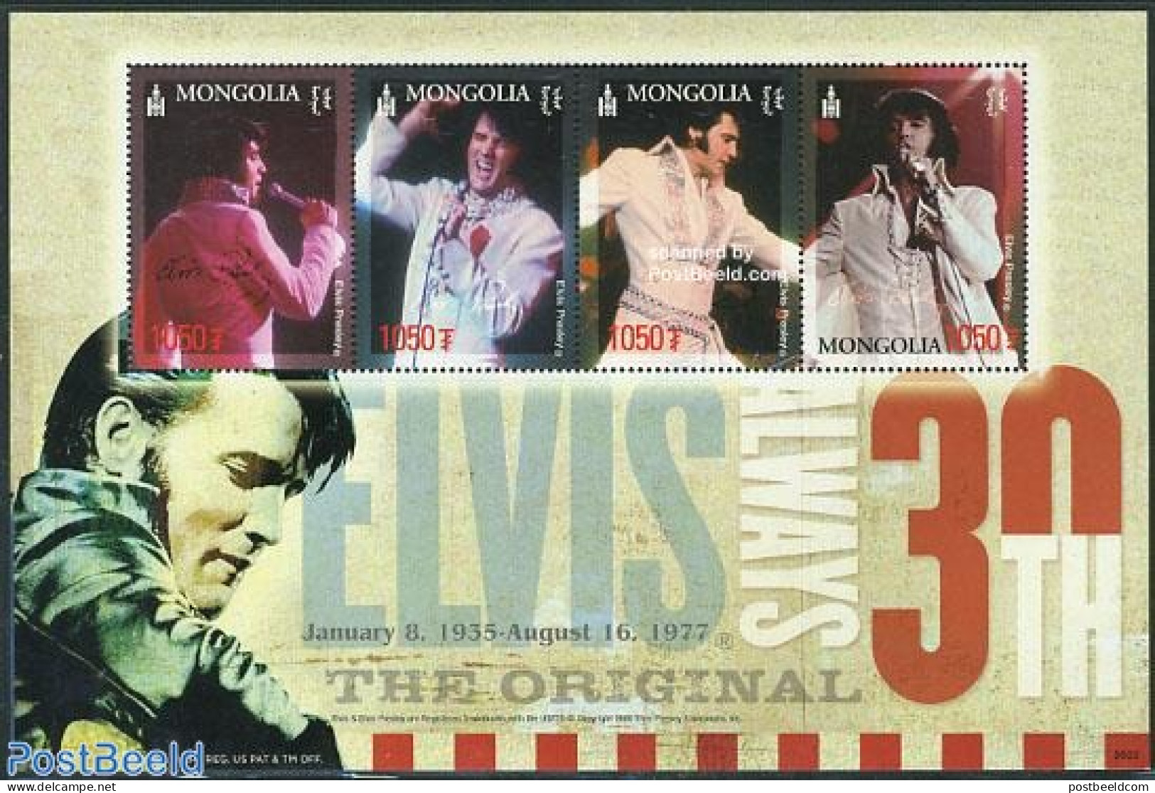Mongolia 2006 Elvis Presley 4v M/s, Mint NH, Performance Art - Elvis Presley - Music - Popular Music - Elvis Presley