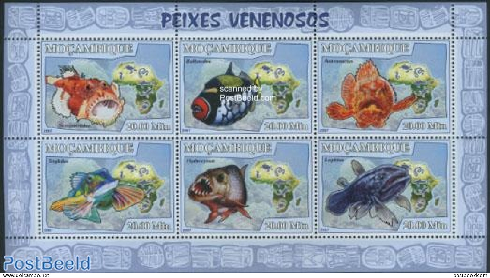 Mozambique 2007 Fish 6v M/s, Mint NH, Nature - Fish - Poissons