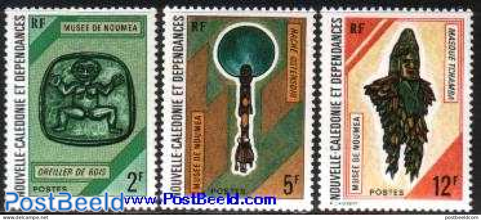 New Caledonia 1972 Noumea Museum 3v, Mint NH, Art - Art & Antique Objects - Museums - Unused Stamps