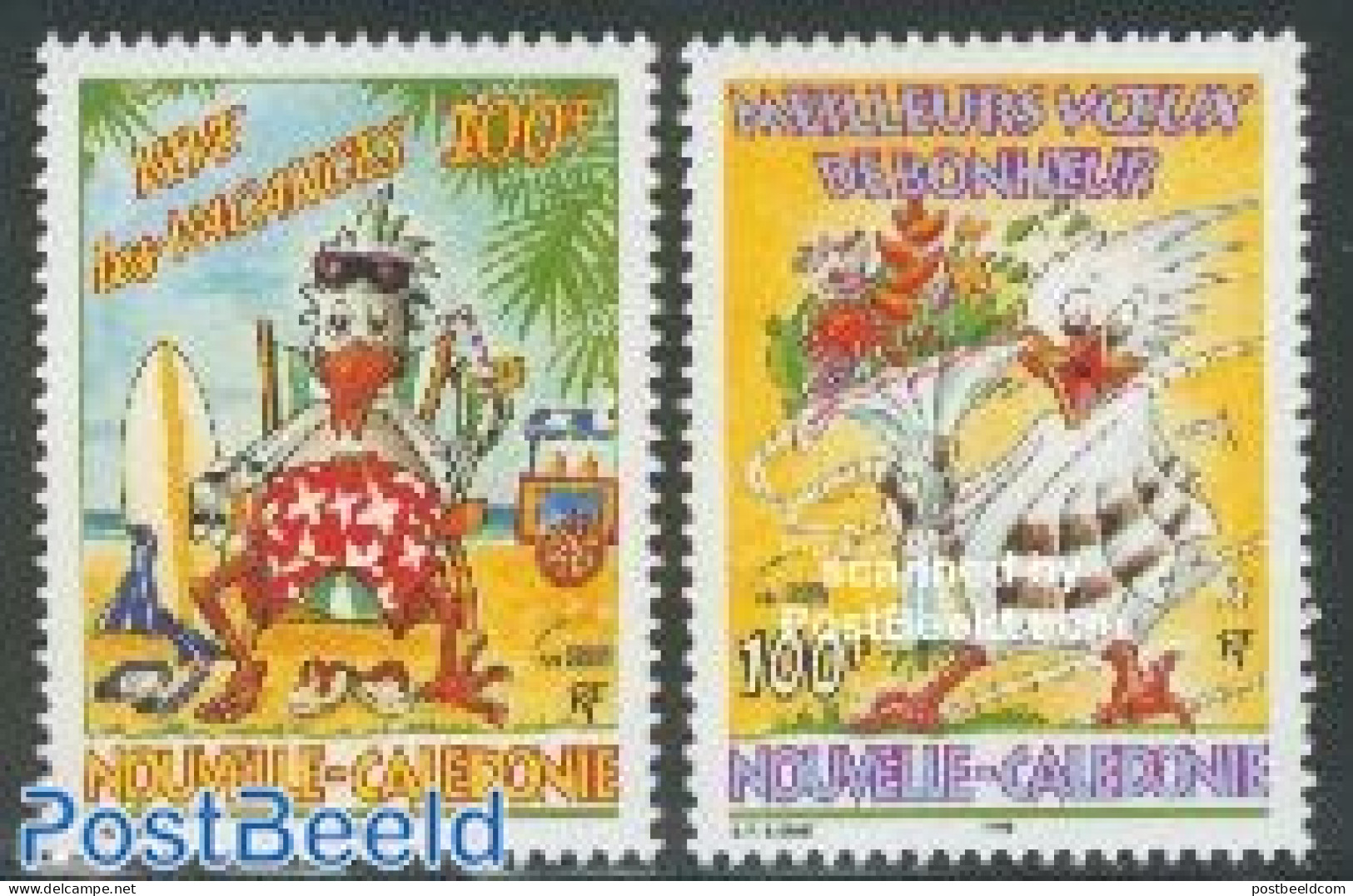 New Caledonia 2000 Greeting Stamps 2v, Mint NH, Various - Greetings & Wishing Stamps - Art - Comics (except Disney) - Ungebraucht