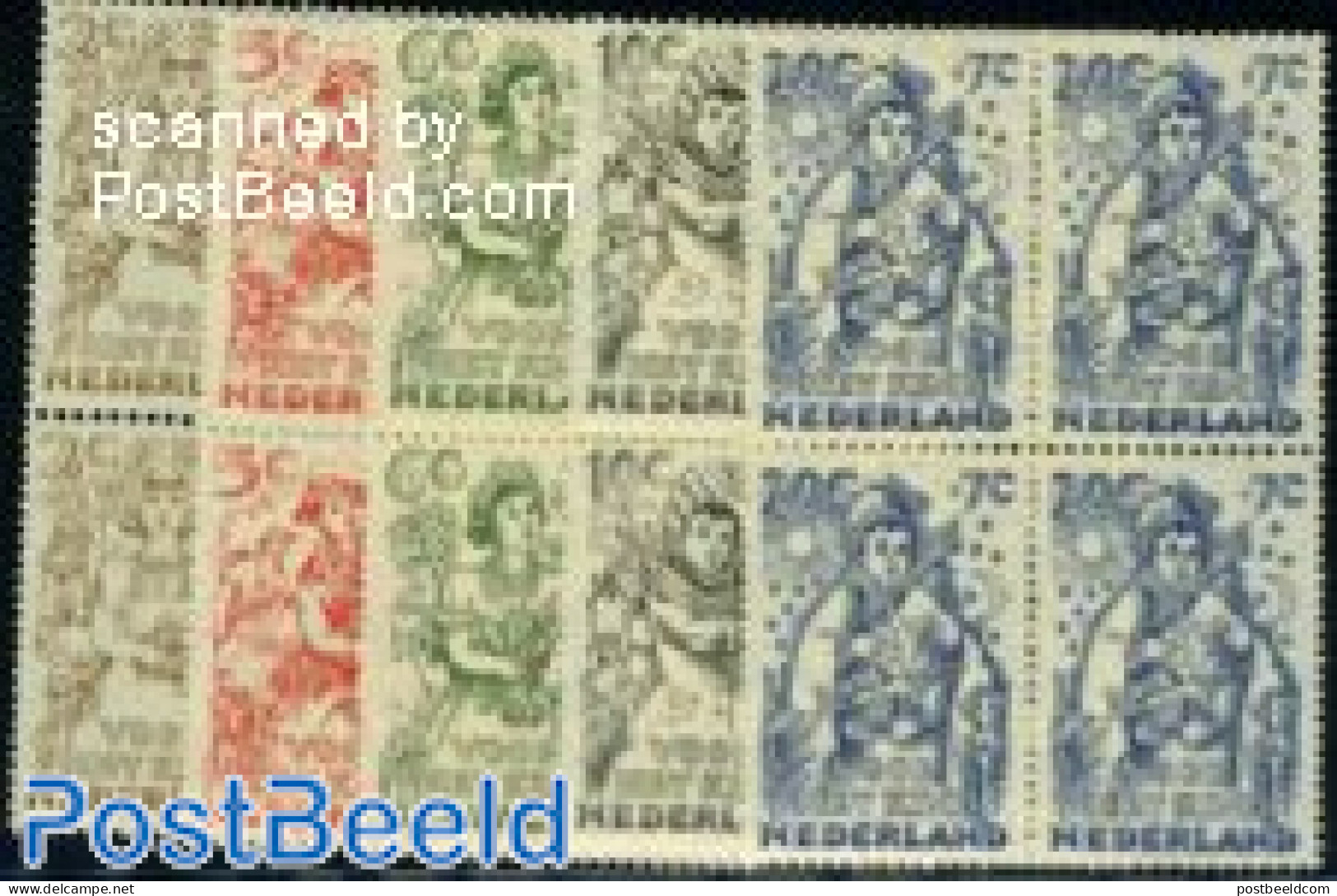 Netherlands 1949 Child Welfare 5v, Blocks Of 4 [+], Mint NH, Nature - Various - Birds - Agriculture - Unused Stamps
