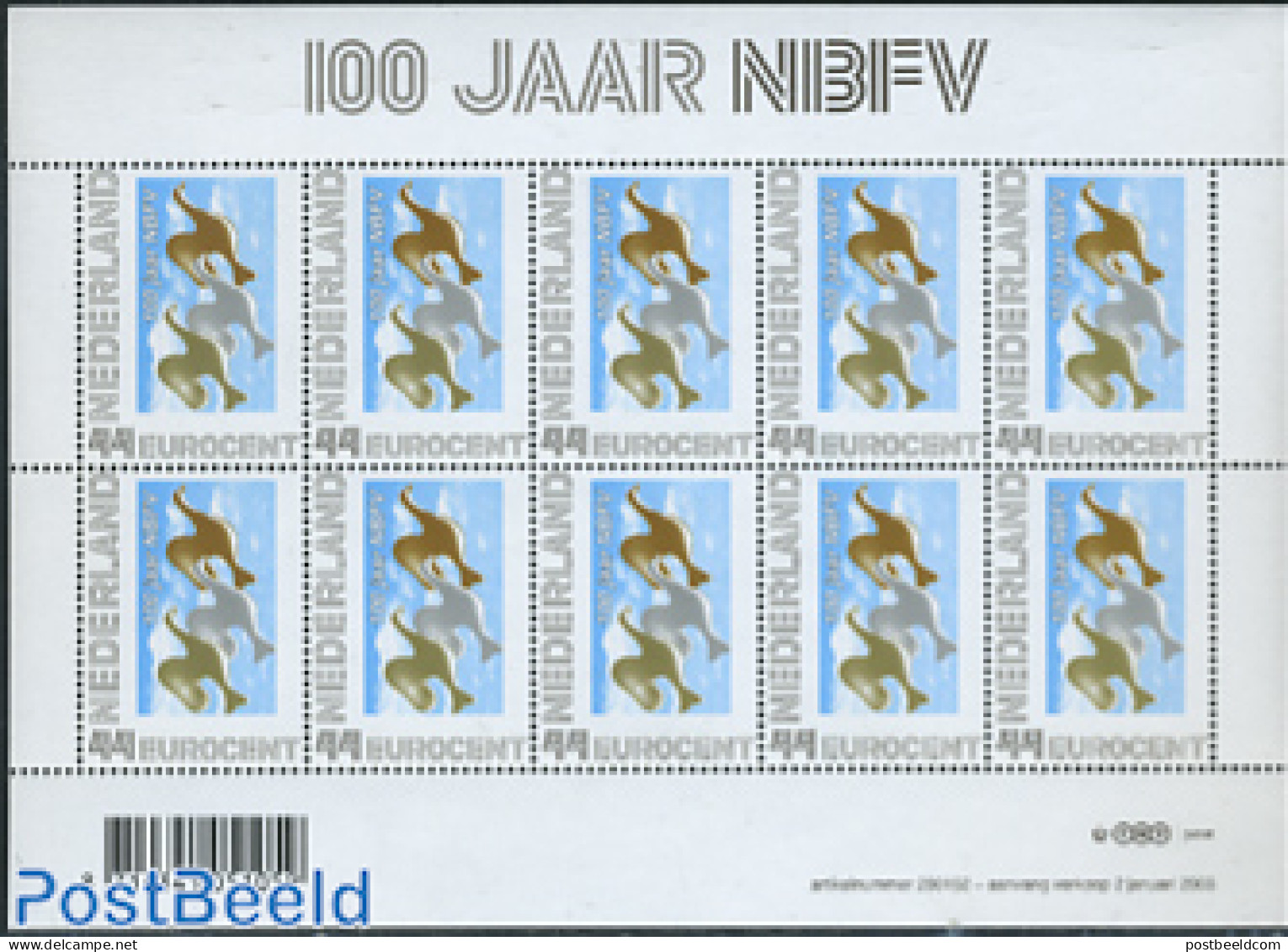 Netherlands 2008 100 Years NBFV M/s (with 10 Stamps), Mint NH, Nature - Birds - Philately - Unused Stamps