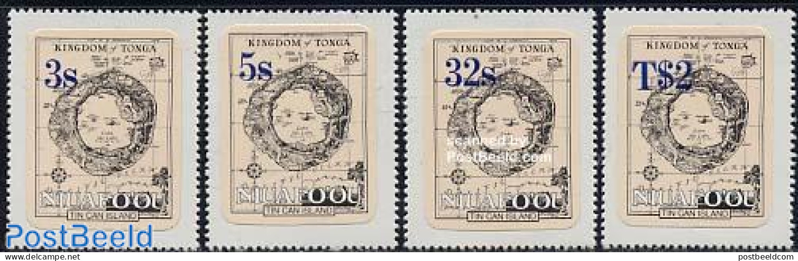 Niuafo'ou 1983 Overprints 4v, Mint NH, Various - Maps - Geographie