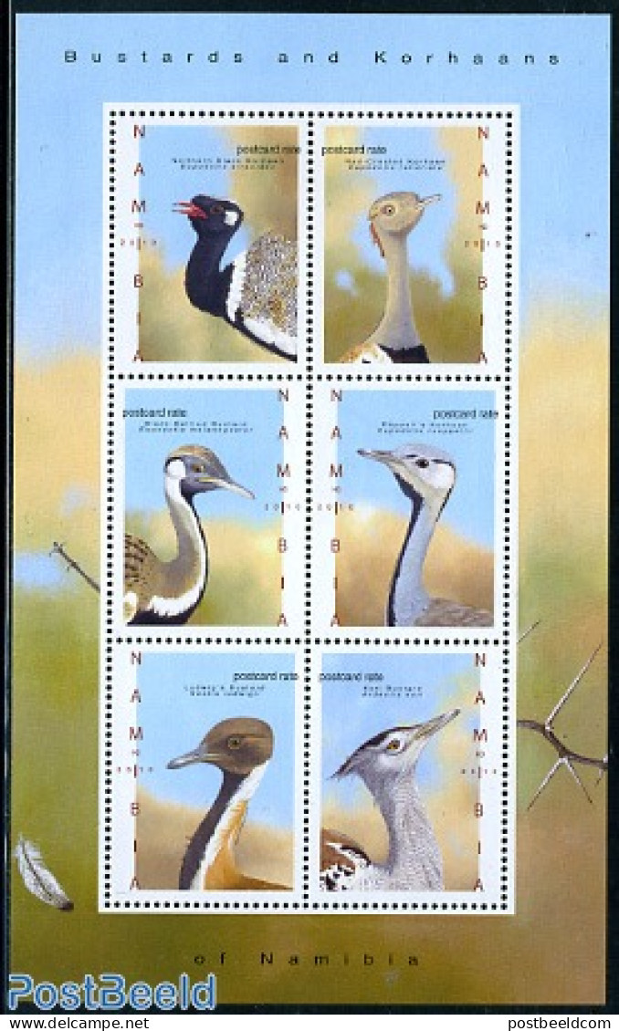 Namibia 2010 Bustards & Grouse 6v M/s, Mint NH, Nature - Birds - Poultry - Namibie (1990- ...)