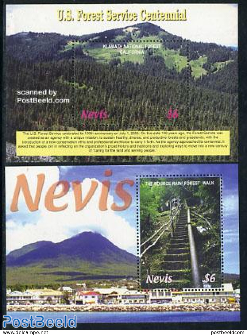 Nevis 2006 US Forest Service Centennial 2 S/s, Mint NH, Nature - Environment - Trees & Forests - Environment & Climate Protection