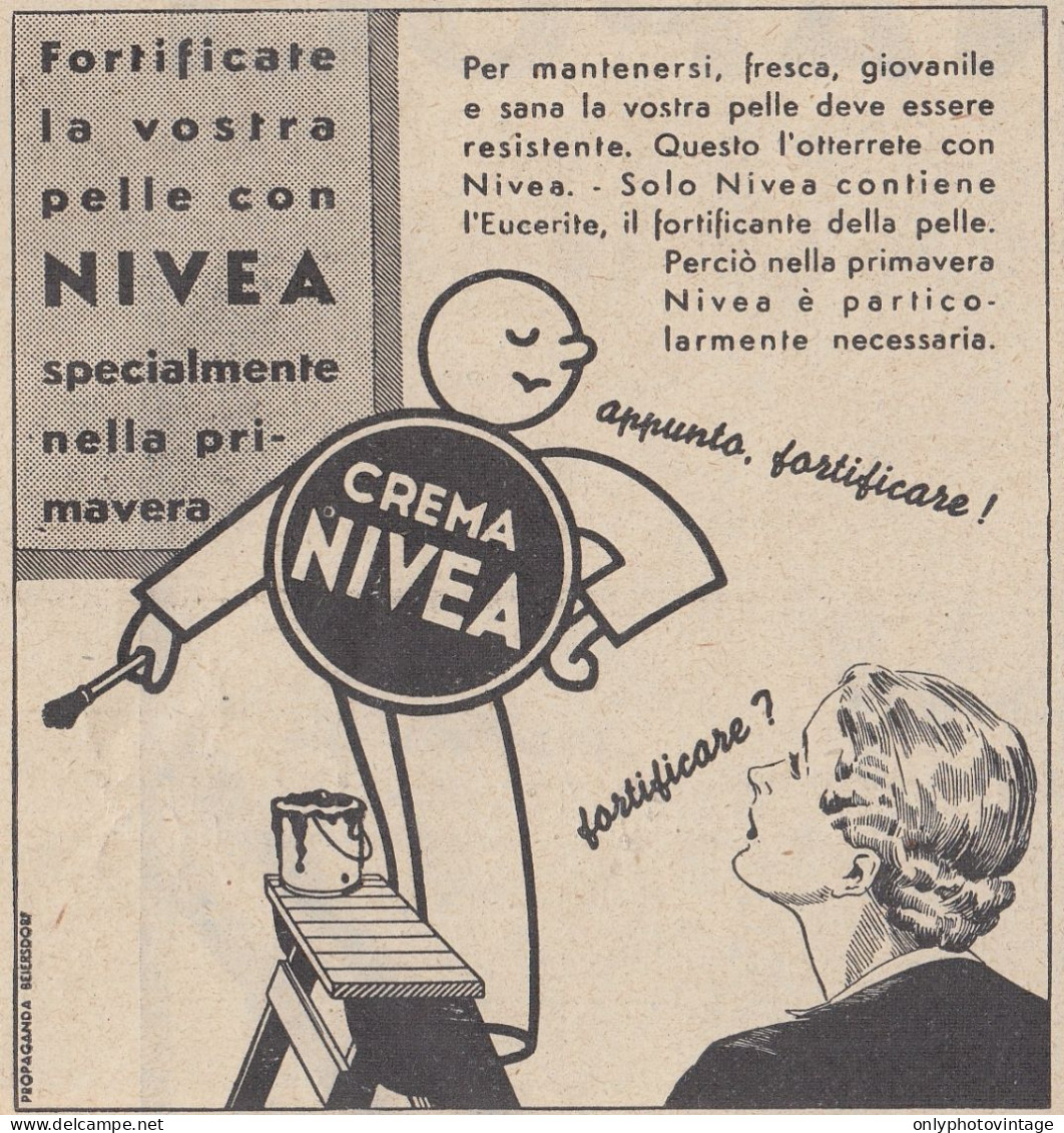 Crema NIVEA - Illustrazione - Pubblicità D'epoca - 1938 Old Advertising - Publicités