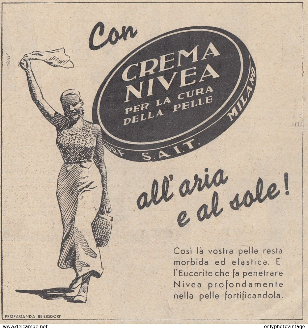 Crema NIVEA Per La Cura Della Pelle - Pubblicità D'epoca - 1938 Vintage Ad - Publicités