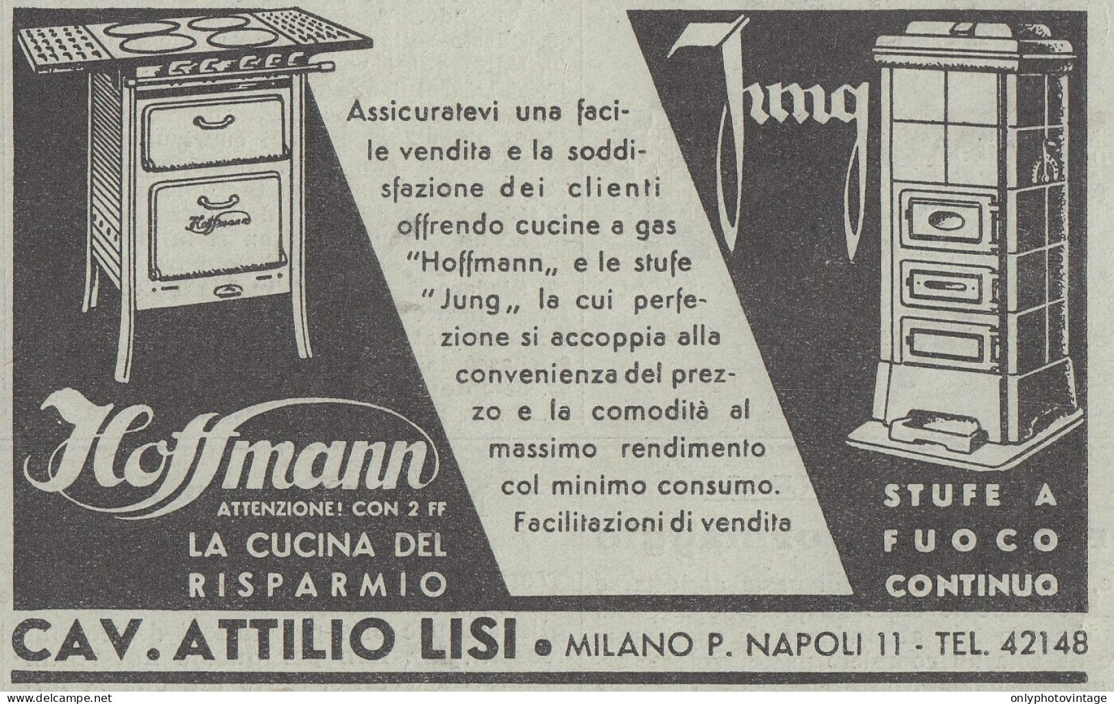 Cucine A Gas Hoffmann E Stufe Jung - Pubblicità D'epoca - 1933 Vintage Ad - Publicités