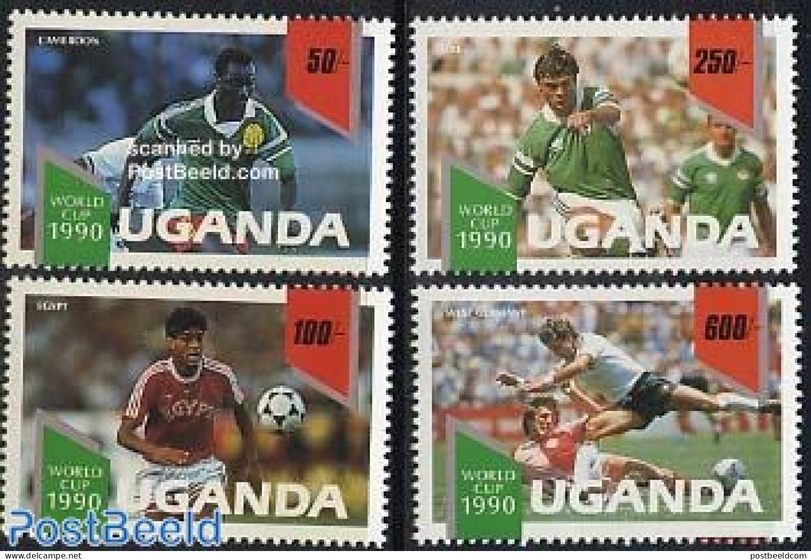 Uganda 1990 World Cup Football 4v, Mint NH, Sport - Football - Autres & Non Classés