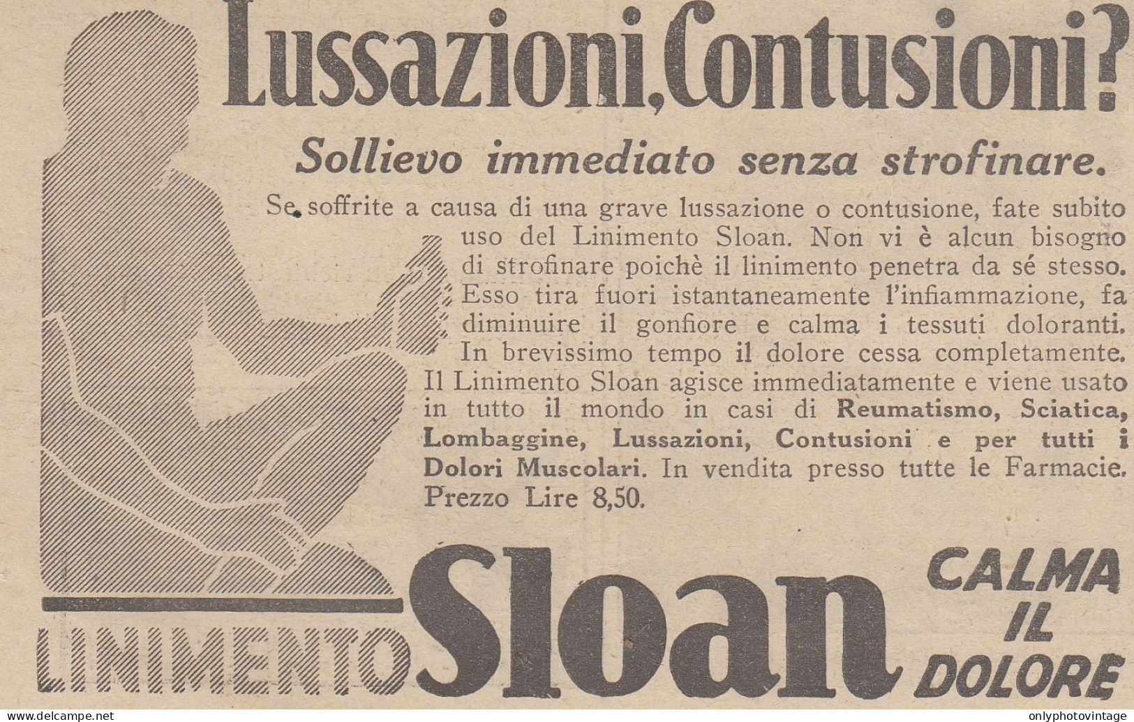 Linimento SLOAN - Pubblicità D'epoca - 1931 Vintage Advertising - Pubblicitari