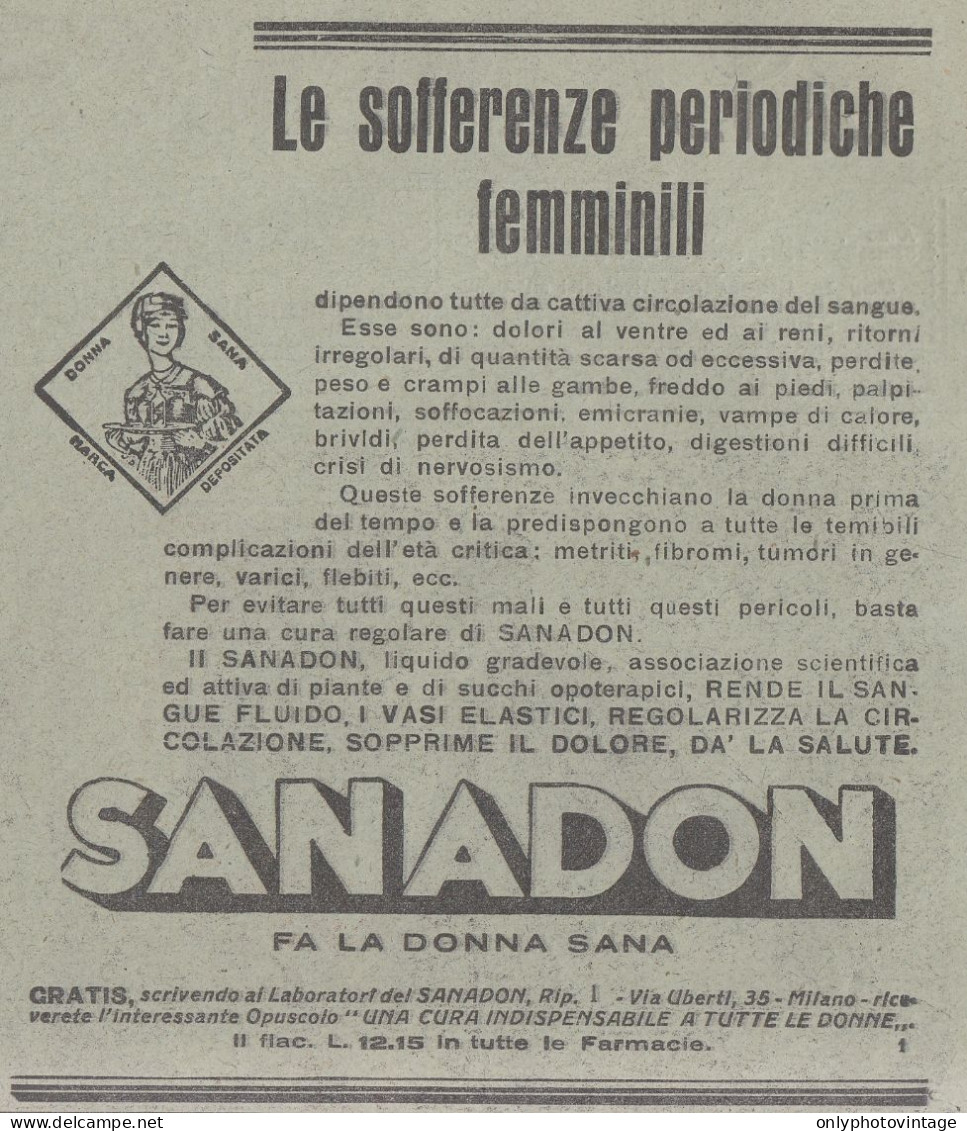 Sanadon - Pubblicità D'epoca - 1931 Vintage Advertising - Advertising