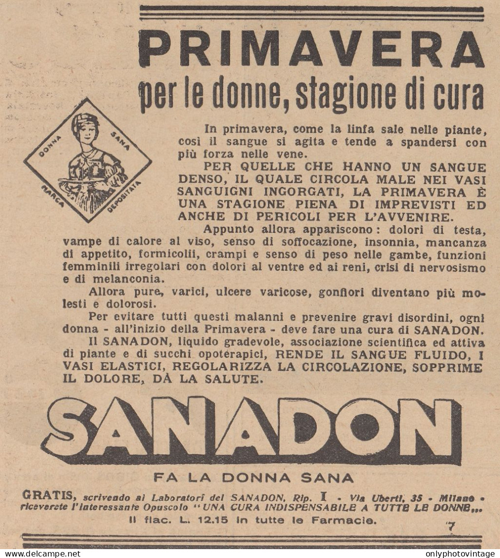 Sanadon - Pubblicità D'epoca - 1931 Vintage Advertising - Werbung
