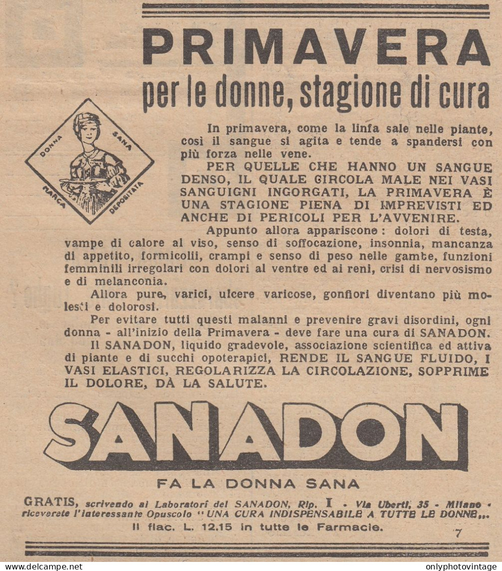 Sanadon - Pubblicità D'epoca - 1931 Vintage Advertising - Advertising