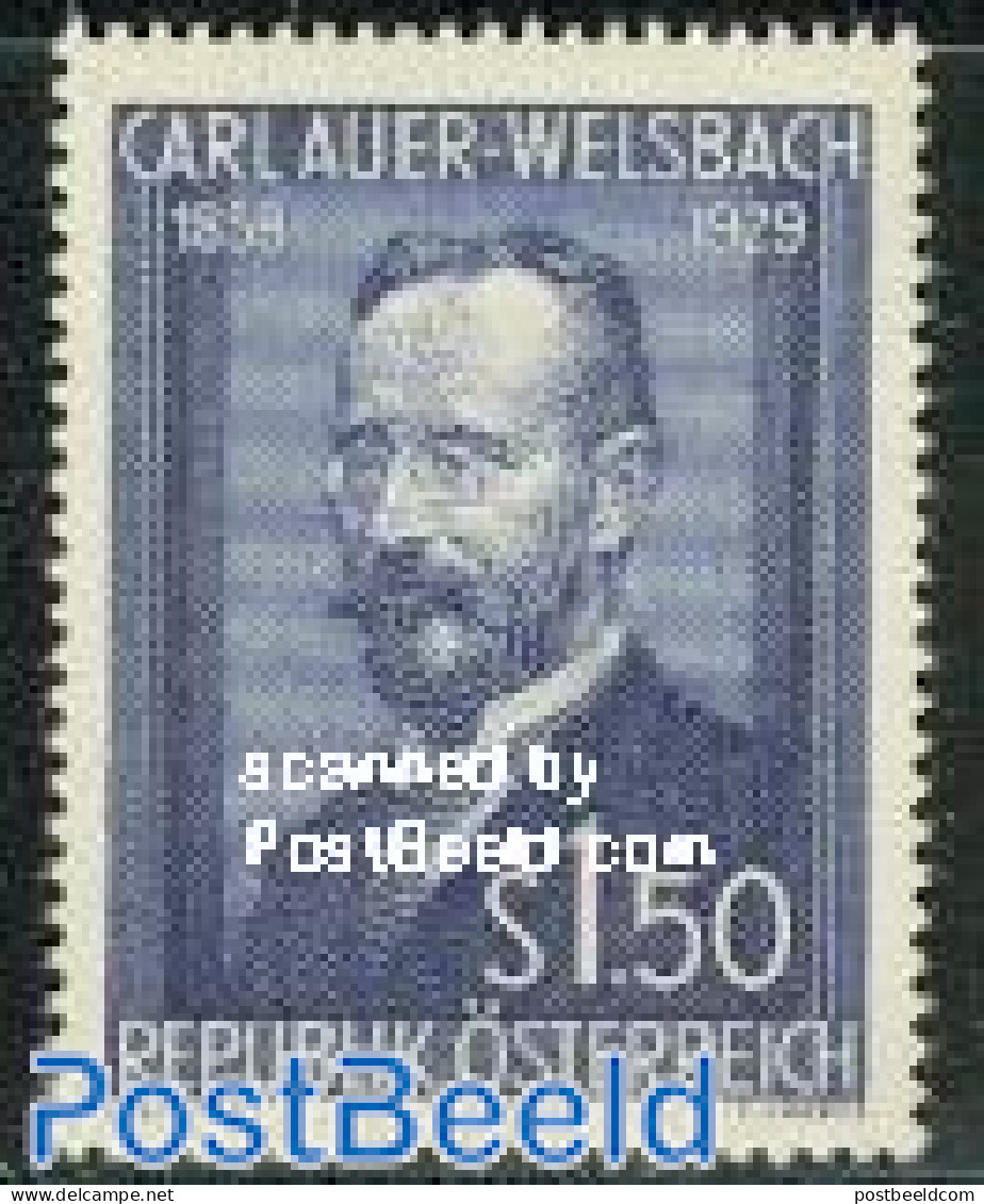 Austria 1954 C.F. Auer 1v, Unused (hinged), Science - Chemistry & Chemists - Unused Stamps