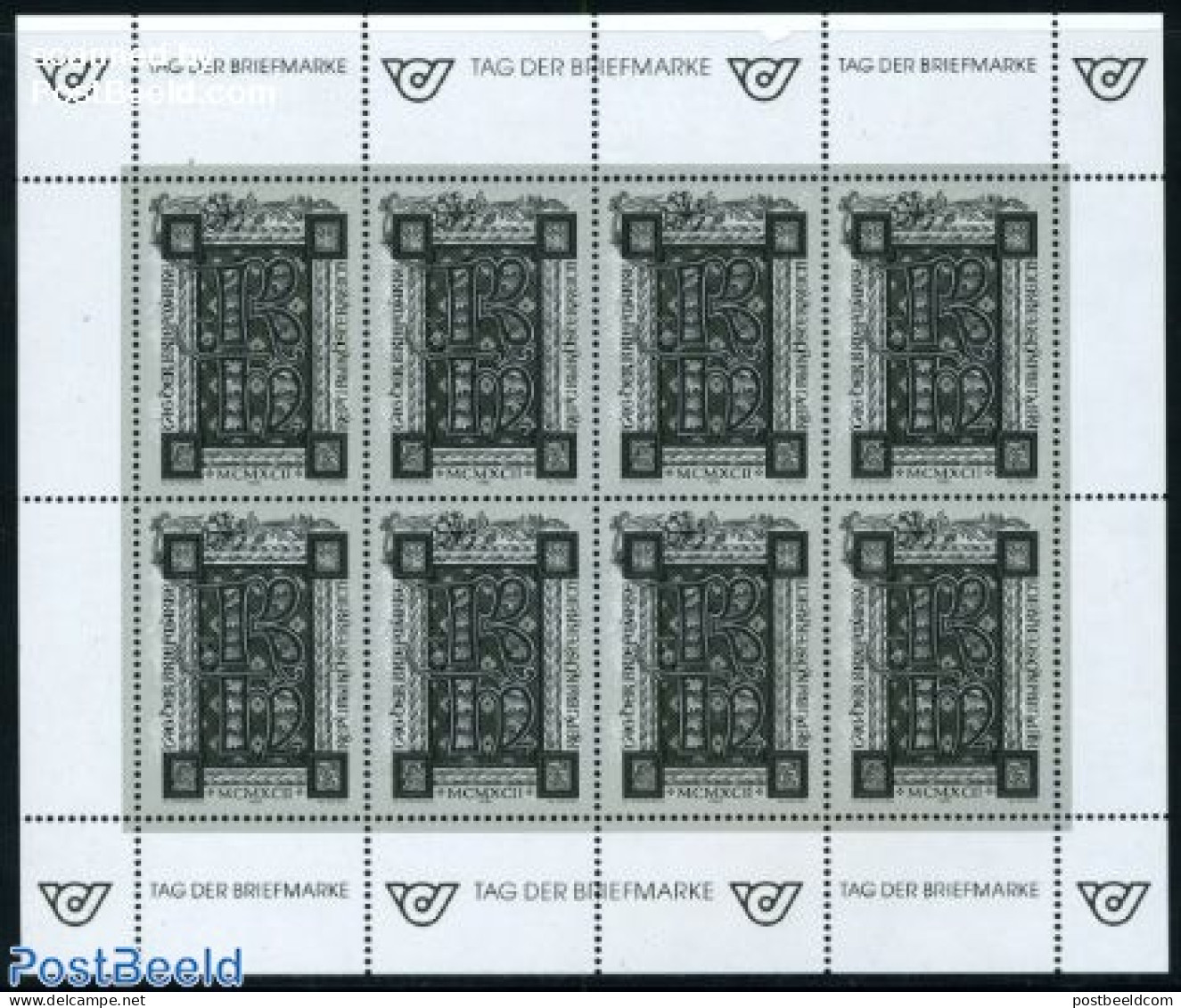 Austria 1992 Stamp Day M/s, Blackprint, Mint NH, Stamp Day - Ungebraucht