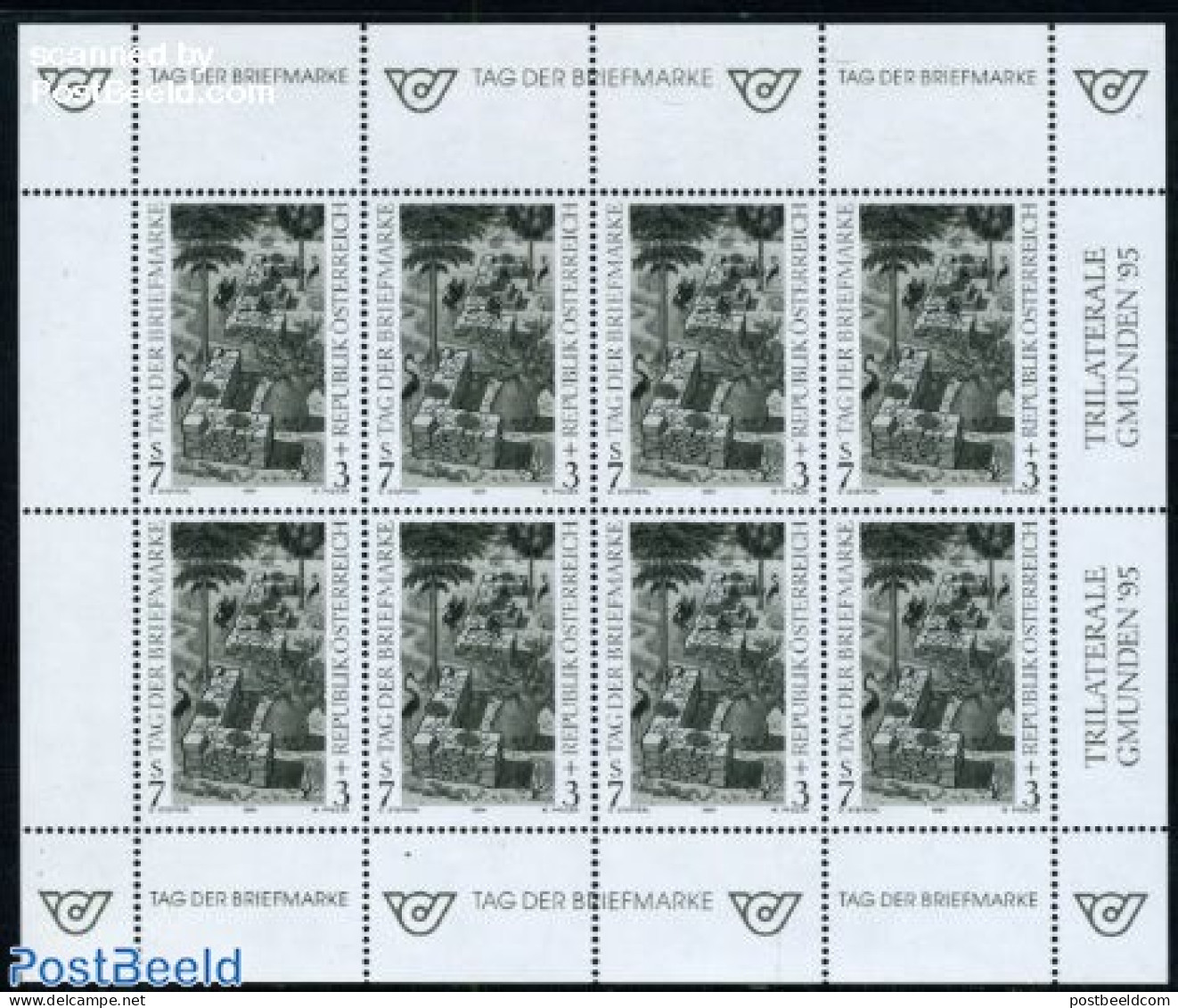 Austria 1994 Stamp Day M/s, Blackprint, Mint NH, Nature - Birds - Stamp Day - Ungebraucht