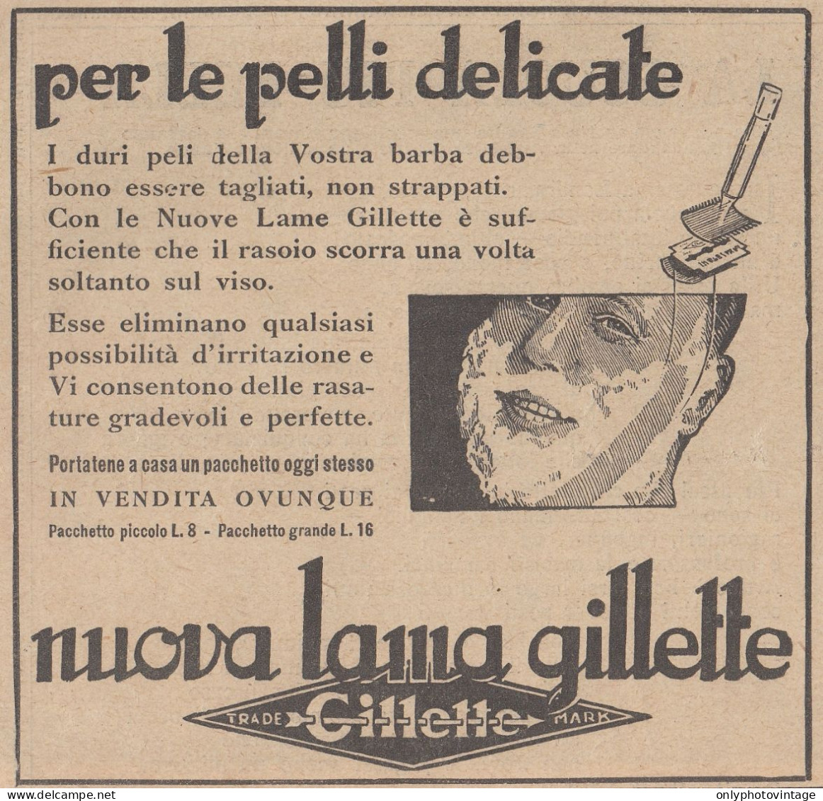 Nuova Lama GILLETTE - Pubblicità D'epoca - 1931 Vintage Advertising - Publicités