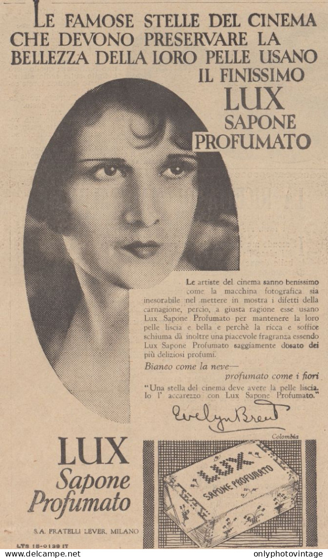 Sapone Profumato LUX - Pubblicità D'epoca - 1931 Vintage Advertising - Publicités