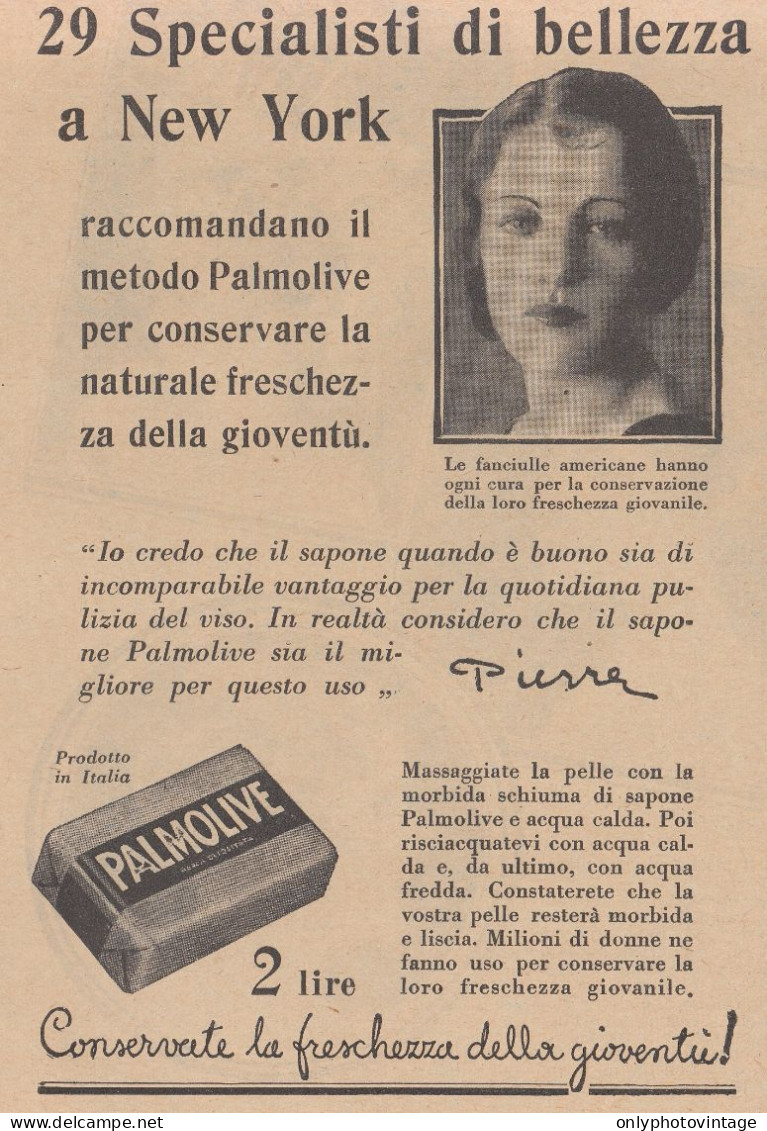 Sapone PALMOLIVE - Pubblicità D'epoca - 1931 Vintage Advertising - Reclame