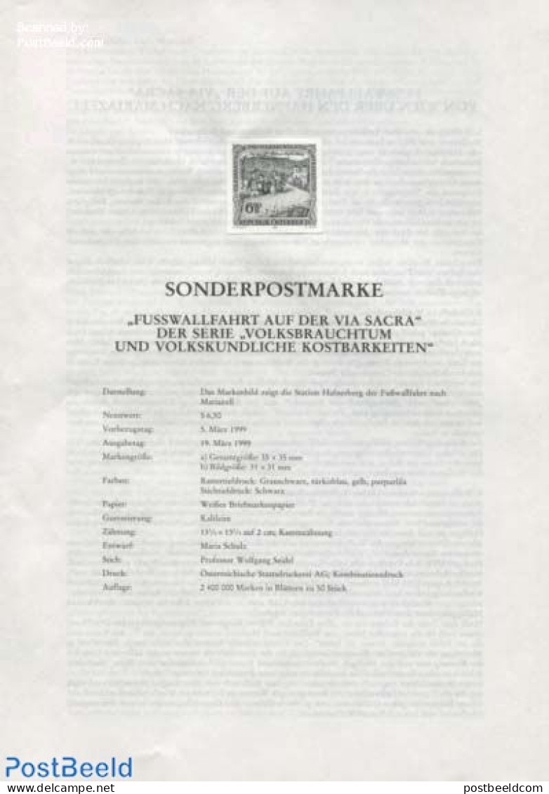 Austria 1999 Folklore 1v, Blackprint, Mint NH, Various - Folklore - Neufs
