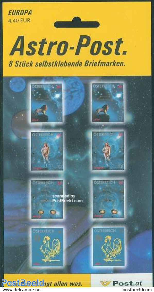 Austria 2005 Astrology 2x4v M/s, Yellow Rooster, Mint NH, Nature - Science - Poultry - Unused Stamps