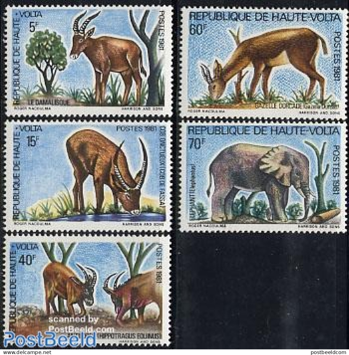 Upper Volta 1981 Protected Animals 5v, Mint NH, Nature - Animals (others & Mixed) - Autres & Non Classés