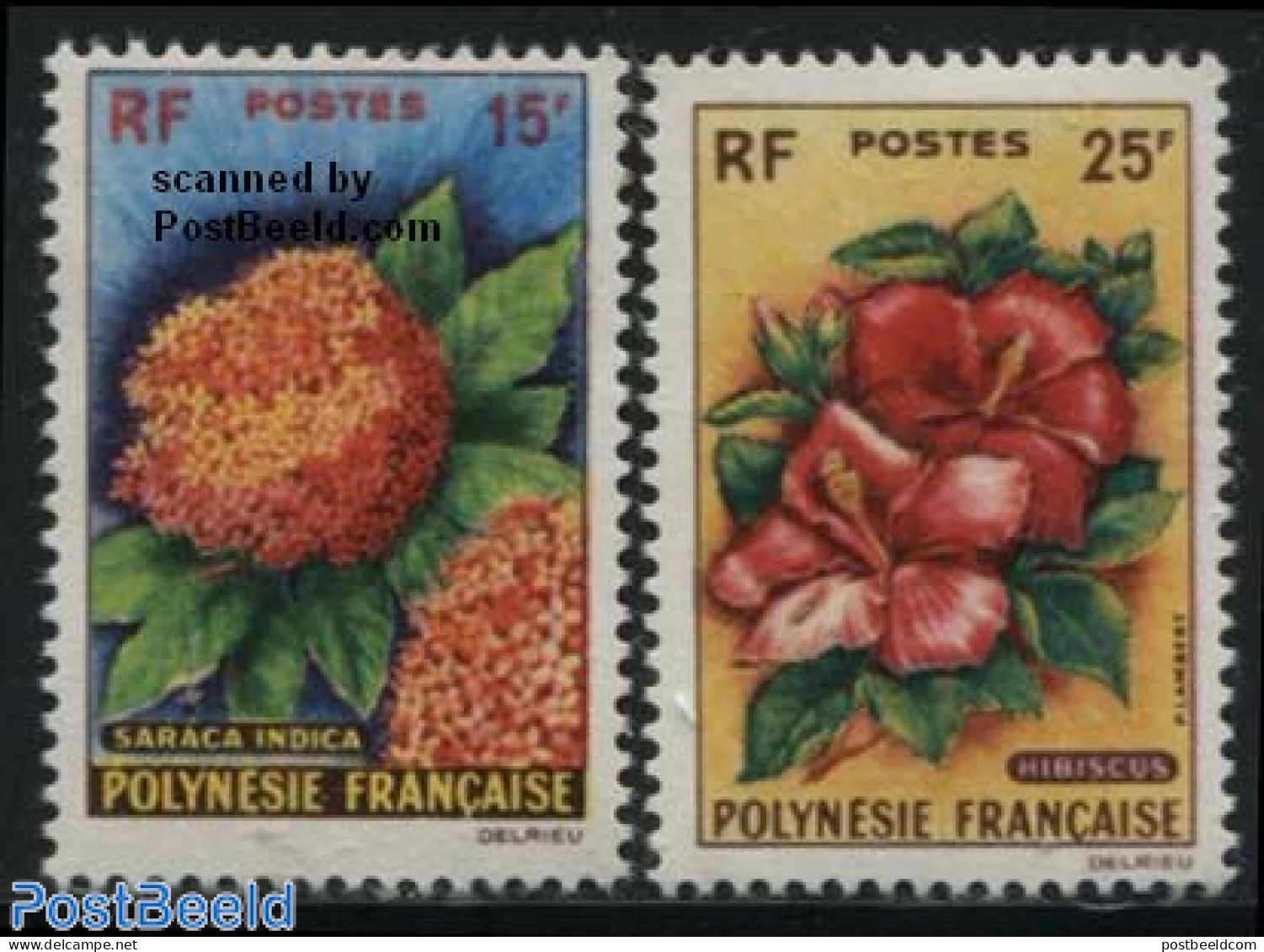 French Polynesia 1962 Flowers 2v, Unused (hinged), Nature - Flowers & Plants - Unused Stamps