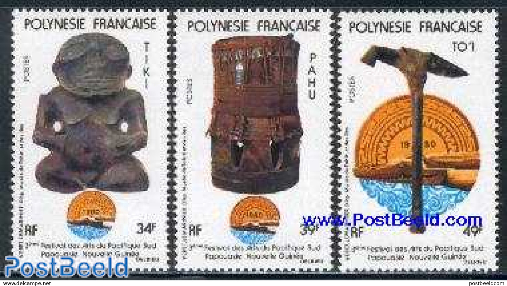 French Polynesia 1980 Art Festival 3v, Mint NH, Art - Art & Antique Objects - Neufs