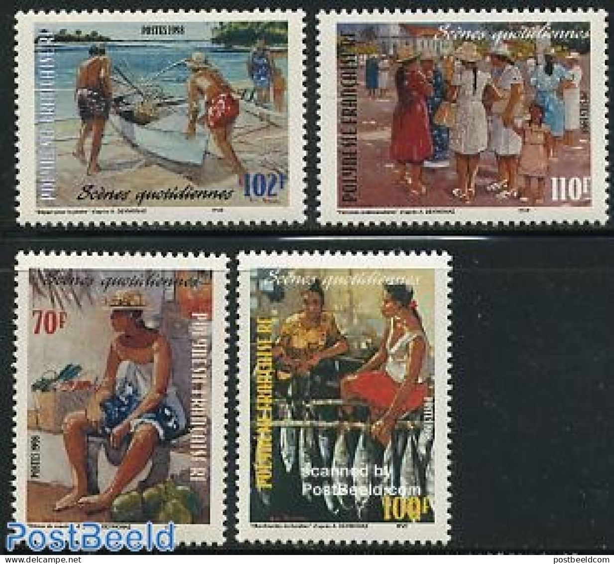 French Polynesia 1998 A. Deymonaz Paintings 4v, Mint NH, Nature - Transport - Fish - Fishing - Ships And Boats - Art -.. - Neufs