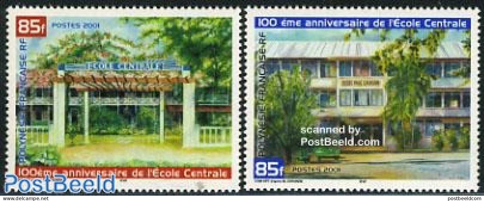 French Polynesia 2001 Central School 2v, Mint NH, Science - Education - Neufs