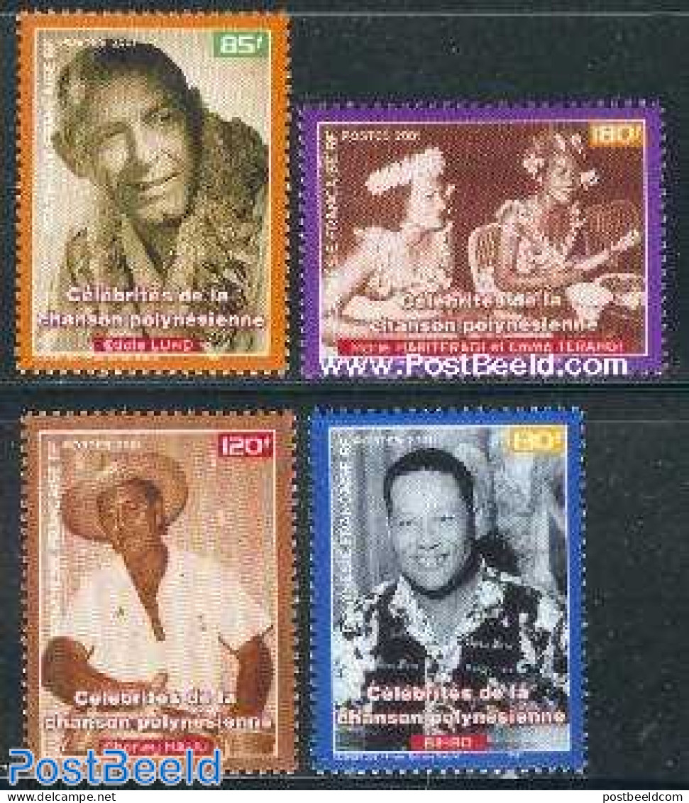 French Polynesia 2001 Local Music 4v, Mint NH, Performance Art - Music - Unused Stamps