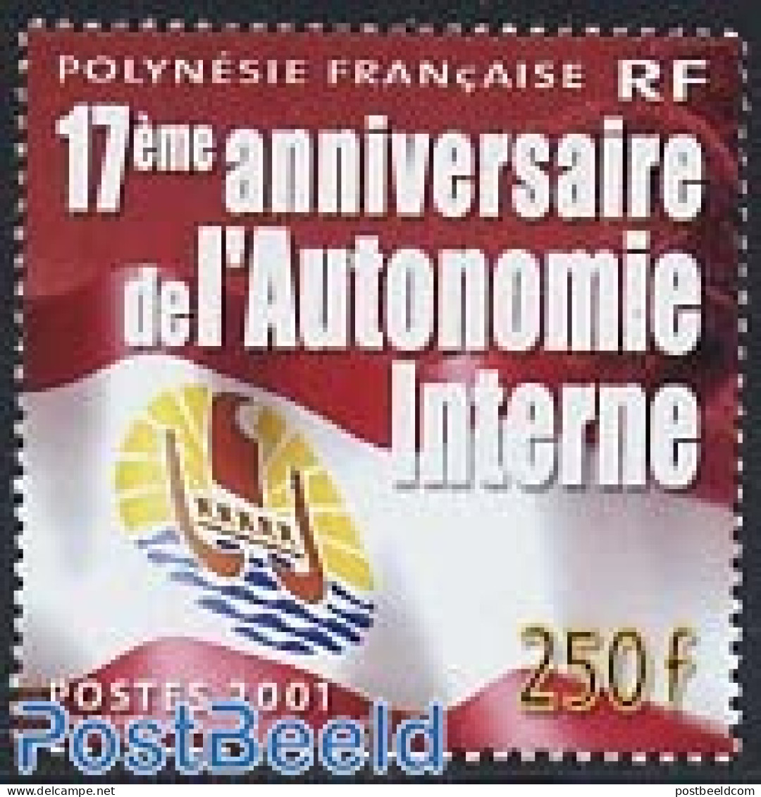 French Polynesia 2001 Autonomy 1v, Mint NH, History - History - Unused Stamps