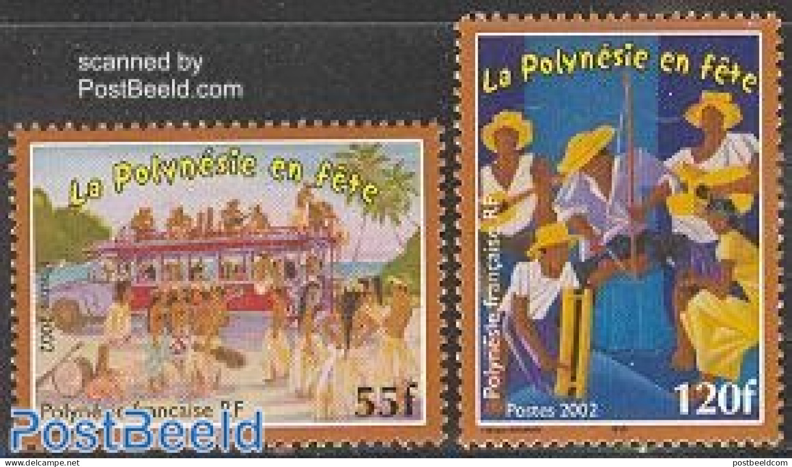 French Polynesia 2002 Festivals 2v, Mint NH, Performance Art - Various - Music - Folklore - Unused Stamps