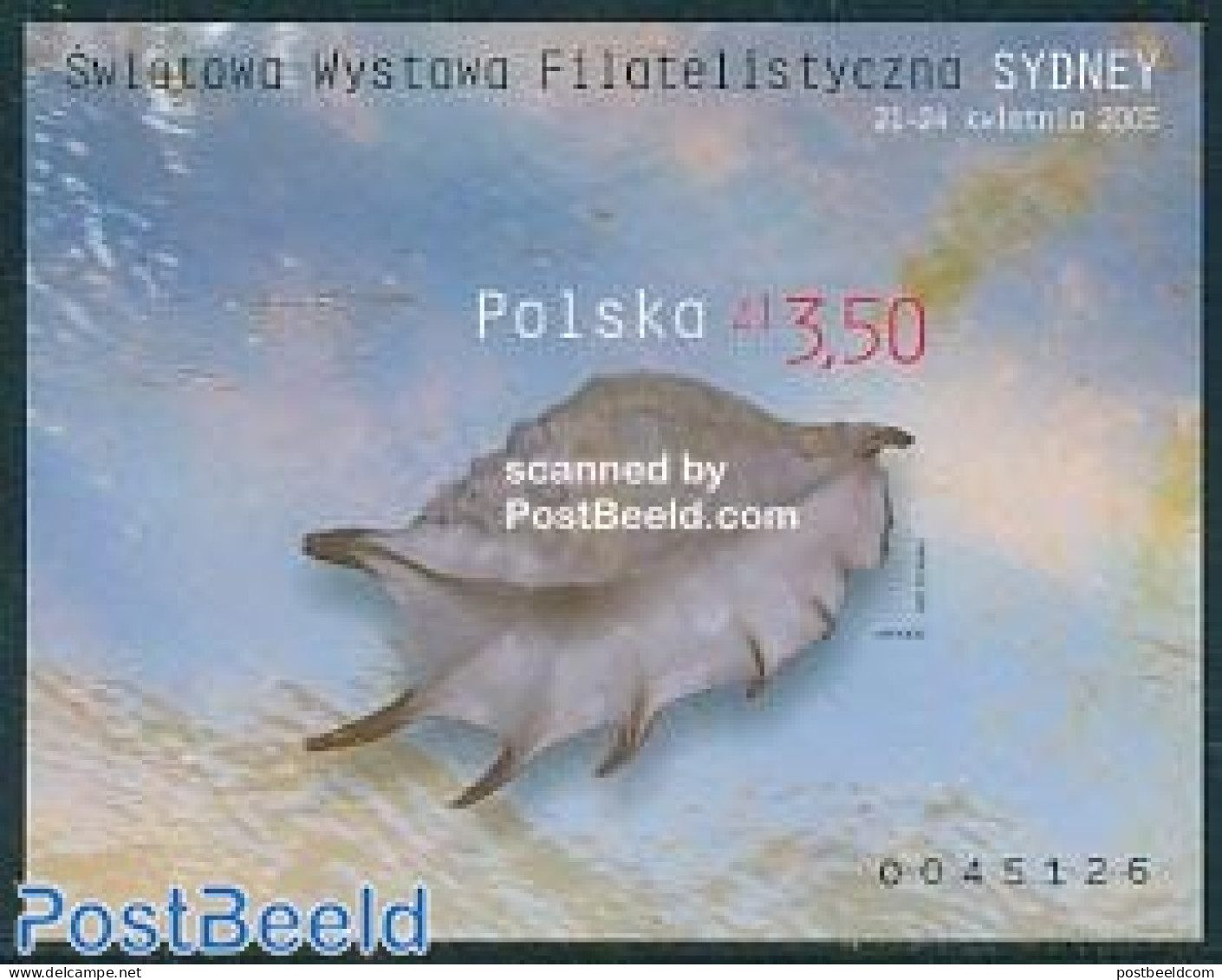 Poland 2005 World Expo Sydney S/s Imperforated, Mint NH, Nature - Shells & Crustaceans - Unused Stamps