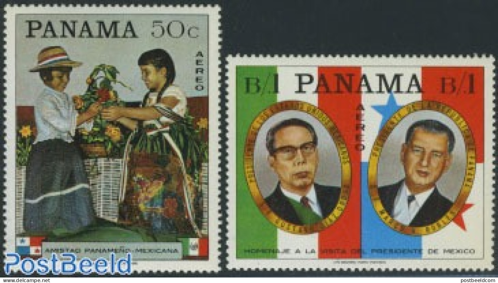 Panama 1968 Mexican Presidential Visit 2v, Mint NH, History - Various - Politicians - Costumes - Costumes