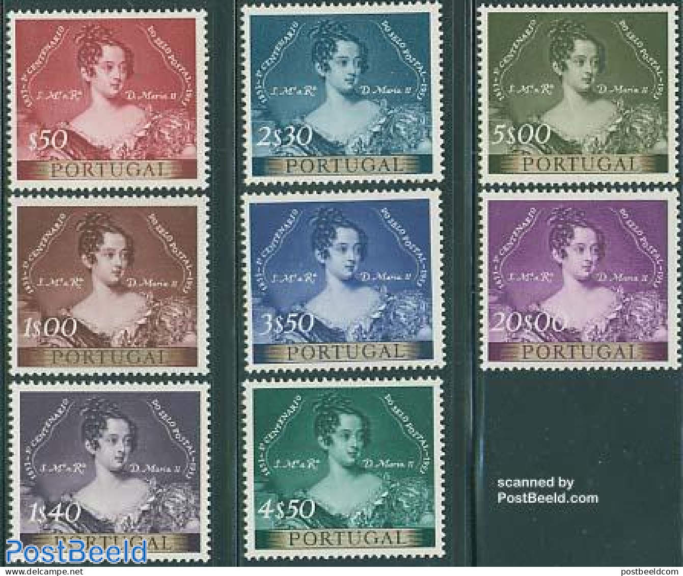 Portugal 1953 Portuguese Stamps Centenary 8v, Mint NH, History - Kings & Queens (Royalty) - 100 Years Stamps - Neufs